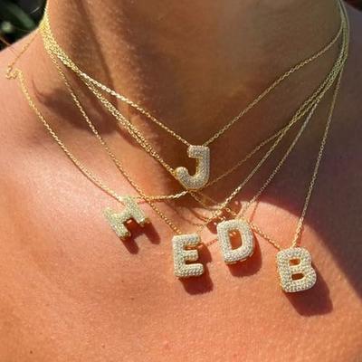 Amazon.com: KELMALL Letter Bubble Necklace for Women Girls, Birthday Gift  Big Initial Balloon Name Necklaces Alphabet Pendant Trendy - A : Everything  Else