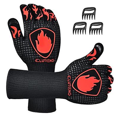 Loveuing Kitchen Oven Gloves - Silicone and Cotton Double-Layer Heat  Resistant Oven Mitts/BBQ Gloves/Grill Gloves - Perfect for Baking and  Grilling 