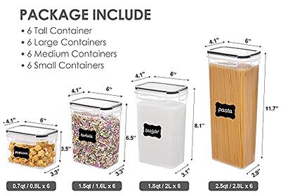 Vtopmart Airtight Food Storage Containers 6 Pieces - Plastic BPA Free Kitchen Pantry Storage Containers for Sugar,Flour and Baking Supplies 