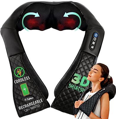 Zyllion Shiatsu Neck and Back Massager - Rechargeable 3D Kneading Deep  Tissue Massage with Heat for Shoulders, Legs, Feet and Muscle Pain Relief ( Cordless) - Black (ZMA-28RB-BK) - Yahoo Shopping