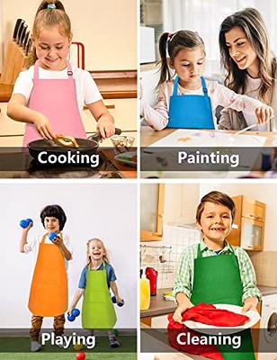 Boczif Matching Apron for Kids and Mom, Women Child Kitchen Apron Set with  Chef Hat for Cooking Baking BBQ