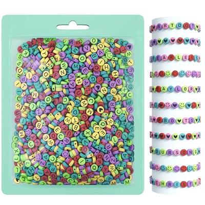 ARTDOT 1400 Pieces Letter Beads Kit, 28 Styles Alphabet Beads Colorful  Smiley Face Beads Heart Beads for Bracelets and Jewelry Making