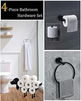 TASTOS Matte Black Toilet Paper Holder SUS304 Stainless Steel, Modern Round Tissue Roll Holders Wall Mount, Toilet Paper Roll Dispenser Bathroom 5