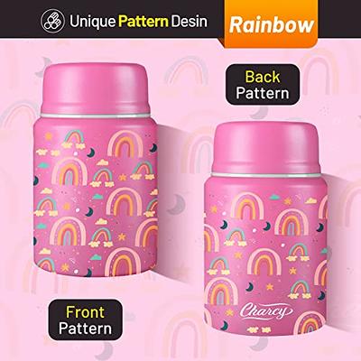 Charcy 17 Ounce Kids Thermos for Hot Food - Soup Thermos with Folding Spoon  - Insulated Food Jar for Hot & Cold Food - Pink Rainbow - Yahoo Shopping