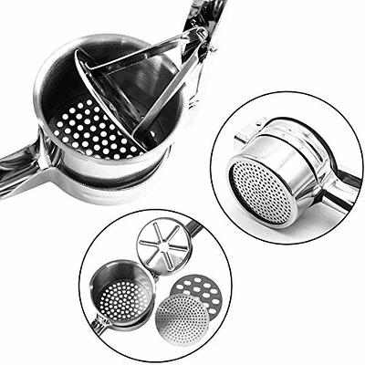 Potato Ricer Stainless Steel Potato Masher, Food Ricer, Fruit and  Vegetables Press with 3 Removable and Interchangeable Discs, Manual Masher  Ricer