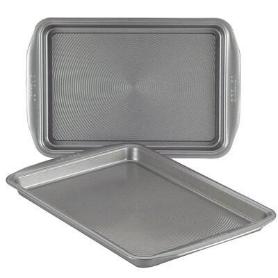 Anolon Advanced Bakeware Nonstick Cookie Sheet Pan Set, 2-Piece, Bronze with Silicone Grips