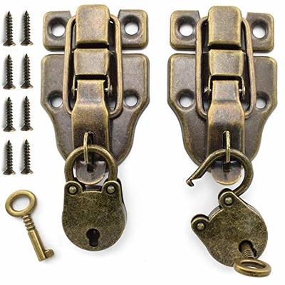 SDTC Tech Antique Engraved Latch Hasp Hinges and Box Corner Protectors Hardware Kit for Jewelry Box Decoration and Repair