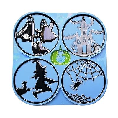 Souarts Halloween/Christmas Holographic Resin Coaster Silicone