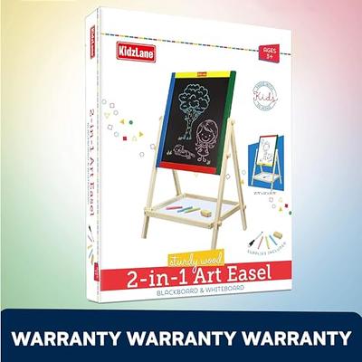 Kidzlane Art Easel for Kids | Wooden Toddler Easel | Double Sided Standing Chalkboard