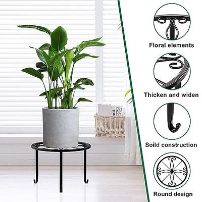 YANGTE 7 Pack Metal Plant Stand for Indoor Outdoor, Anti-Rust Iron Flower  Pot Stands Heavy Duty Round Plant Shelf Plant Pot Holder for Garden Home