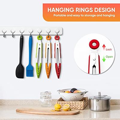 Mini Silicone Serving Tongs Set of 3 Non-Stick Small Kitchen Tongs 7 Inch