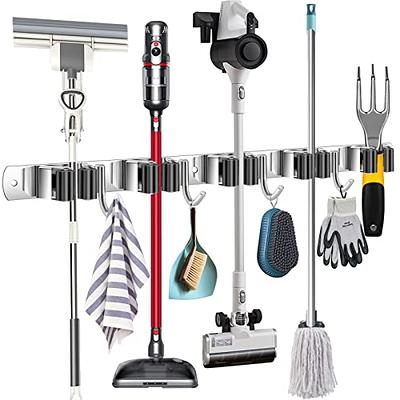 Tskcos Heavy Duty Metal Mop and Broom Holder, Rust Proof, 5 Racks, 4 Hooks,  Sturdy Stainless Steel, Space Saving, Easy Installation, Multi-Functional,  After-Sale Service - Yahoo Shopping