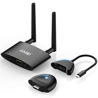 Wireless HDMI Transmitter and 2 Receivers Set, 5G 1080P@60Hz, Plug and  Play, 165FT Transmission, Stream Video Audio for Laptop, PC,TV, Projector