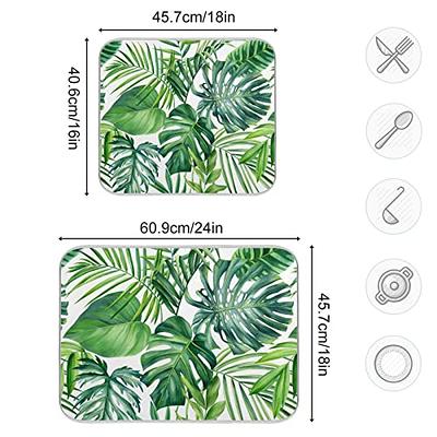 Tropical Palm Leaves Dish Drying Mat for Kitchen Counter Green Monstera  Leaf Absorbent Microfiber Drying Pad, Large 18x24 in, Reversible Drainer  Mats - Yahoo Shopping