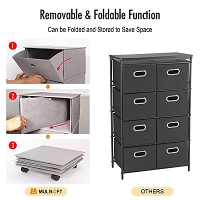 3-Drawer Fabric Dresser Storage Tower Vertical Foldable Pull Bins Bedroom  Black, 1 unit - Pick 'n Save