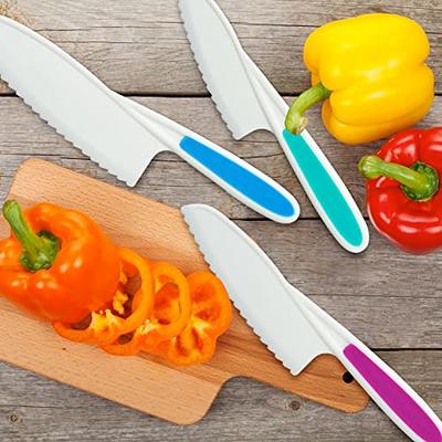 LEEFE 3 Pieces Kids Knife Set for Cooking with Cutting Board, Safe