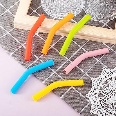 HINZIC 12Pcs Reusable Silicone Straw Tips 5/16Wide(8mm Outer Diameter)  White Food Grade Rubber Straw Covers Flex Elbow Hydraflow Straw Replacement