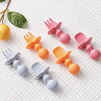 6 Pack Baby Utensils Self Feeding 6+ Months, Silicone Baby Spoons and  Forks, Toddler Utensils for Baby Led Weaning, Chewable Utensils First  Stage, Pink, Yellow, Grey - Yahoo Shopping