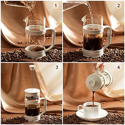 PARACITY French Press Coffee/Tea Maker, Camping Mini Coffee/Tea Press of  304 Stainless Steel Filter and Heat Resistant Glass, Cold Brew Coffee Maker  12OZ for Travel& Home Gift(White) - Yahoo Shopping