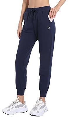 S Spowind Women's Cotton Jogger Sweat Pants with Pockets Lightweight Tapered  Track Sweatpants for Running Yoga Lounge Navy Blue - Yahoo Shopping