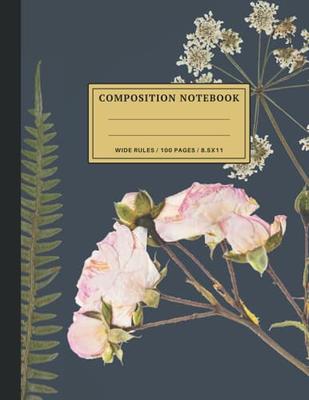 Composition Notebook Wide Ruled: Aesthetic Cute Flowers, Lined Paper  Journal for Teen Girls, Kids and Students - Yahoo Shopping