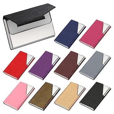 MaxGear Business Card Holder, PU Leather Business Card Case Pocket Business  Card Holders for Men or Women, Professional Slim Business Card Carrier