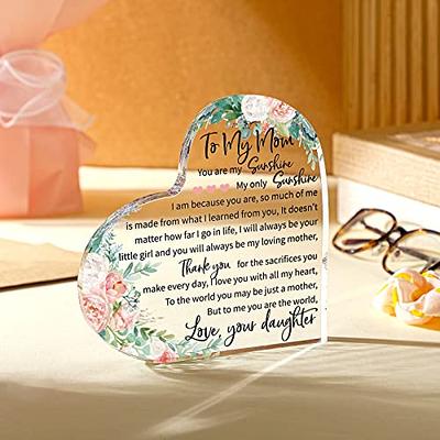 to My Other Mom Gifts from Daughter Son Stepmom Thank You Gifts for Other  Mom Acrylic Heart Other Mom Gifts for Birthday Thanksgiving Christmas