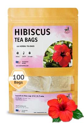  FreshDrinkUS, Premium 235 Hibiscus Flowers Tea Bags, 100%  Natural, Pure from Hibiscus Flowers. Loose Flower Hibiscus Herbal Tea.  Hibiscus Flower Tea. No Sugar, No Caffeine, No Gluten, Vegan. : Grocery