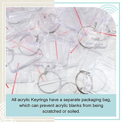 100pcs Acrylic Keychain Acrylic Photo Keychain Circular Photo Keychain  Blank Keyring Transparent Photo Frame Keyring