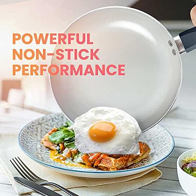 CAROTE 9.5 Inch Nonstick Deep Frying Pan Skillet, 3 Quart Saute Pan with  Lid, Induction Compatible, PFOA Free