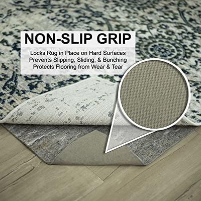 Mohawk Home 6' Square Non Slip Rug Pad Gripper 1/2 Thick Dual Surface Felt  + Rubber Gripper - Safe for All Floors