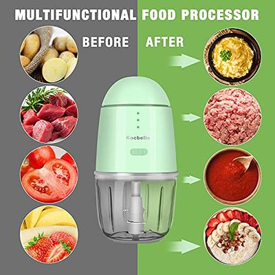 Food Processor - Cordless Mini Food Processor & Portable Small Food Chopper  for Vegetables Fruit Salad Onion Garlic,Kitchen,1.3Cup 10 0z,150 Watts,Glass  Container Dishwasher Safe (Green) - Yahoo Shopping