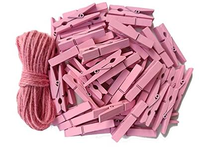 2 Pink Wooden Clothes Pins DIY Photo Garland Baby Shower Bag