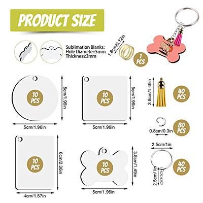 10Pcs Leather Keychain Blank MDF Keychain Sublimation Heat Transfer  Keychain Kit Jewelry Making 