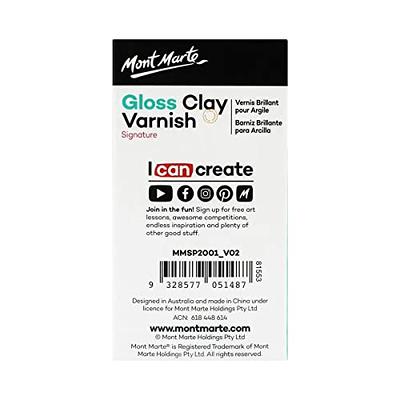 Mont Marte Clay Varnish Gloss Signature 4.05oz (120ml) Clay Sculpture  Sealant, Glossy Clay Varnish, Varnish for Polymer or Air Hardening Clay,  Clear Gloss Varnish for Clay. 