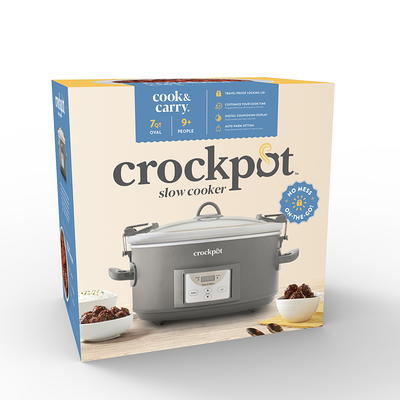 Crockpot 7-Quart Cook and Carry Programmable Slow Cooker, Grey - Yahoo  Shopping