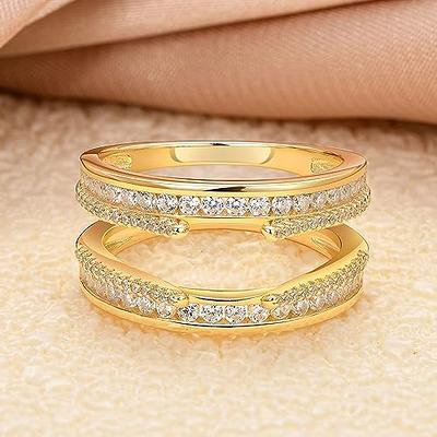 Blongme Womens Ring Enhancer for Women Wedding Band Guard for Engagement  Rings Curved Wedding Band Guard Rings Wrap 925 Sterling Silver AAAAA Cubic