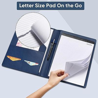 LSRRYD Business Portfolio Folder Binder Padfolio with 4 Ring Binder  Letter/A4 Size Leather Folder Writing Pad Notebook for Women Men Interview  Legal
