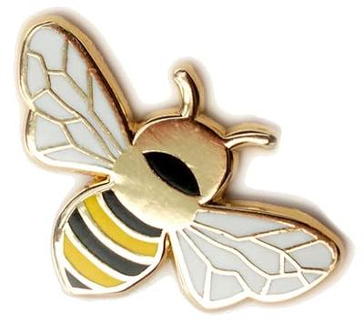 Beaded brooch bee with crown, gold bee brooch pin - Inspire Uplift