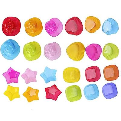 Silicone Baking Cups Cupcake Liners - 24Pcs Reusable Silicone Molds  Including Round, Rectanguar, Square, Flower BPA Free Food Grade Silicone -  Yahoo Shopping