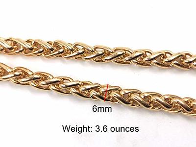 WEICHUAN 47 DIY Iron Flat Chain Strap Handbag Chains Accessories Purse Straps Shoulder Cross Body Replacement Straps, with Metal Buckles (Gold)