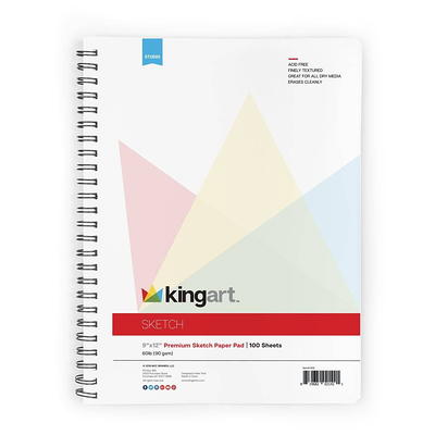 Kingart Top Spiral Drawing Pad 8x10 2 Pack - 75 Sheets