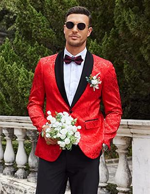 COOFANDY Men's Floral Party Dress Suit Stylish Dinner Jacket