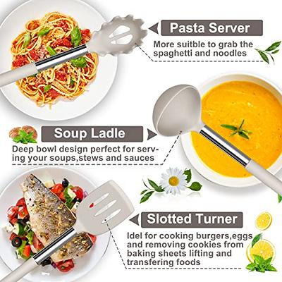 Kitchen Cooking Utensils Set- 33PC Silicone Kitchen Utensils Set -  Non-Stick Kitchen Utensils with Spatula,Kitchen Tools Gadgets with  Stainless Steel Handle (Khaki) - Yahoo Shopping