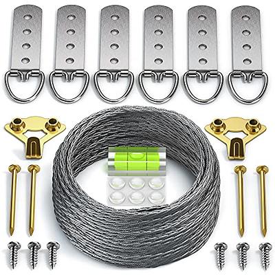 Adjustable Picture Hanging Wire 4PCS Mirror Frame Kit - Heavy Duty  Stainless Steel Wire Rope 3 Meter x 1.5MM