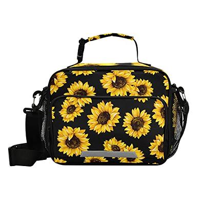 Daisy Lunch Box Insulated Lunch Bag, Durable Reusable Work Cooler Tote Bag for Adult Men Women, Front Pocket School Picnic Travel Lunch Container for