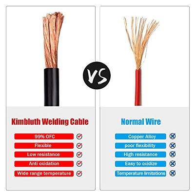 WNI 8 Gauge 25 Feet Black + 25 Feet Red 8 AWG Ultra Flexible Welding  Battery Copper Cable Wire - Made In The USA - Car, Inverter, RV, Solar