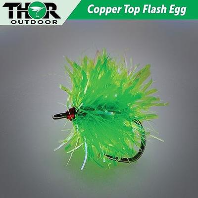 Thor Outdoor Crystal Flash Egg Fly - 6 Pc Set with Case, Green Ice