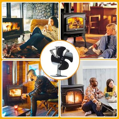 Tomersun 4 Blades Heat Powered Stove Fireplace Fan for Home Wood