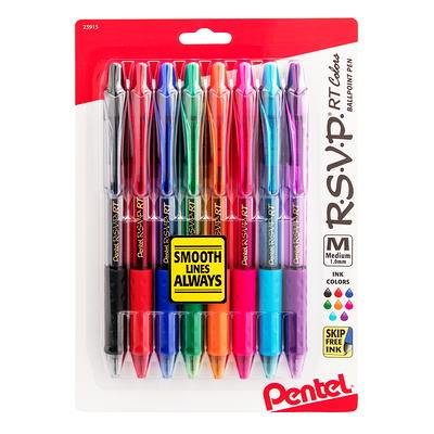 Pentel R.S.V.P. Ballpoint Pens Fine Point 0.7 mm Clear Barrel Blue